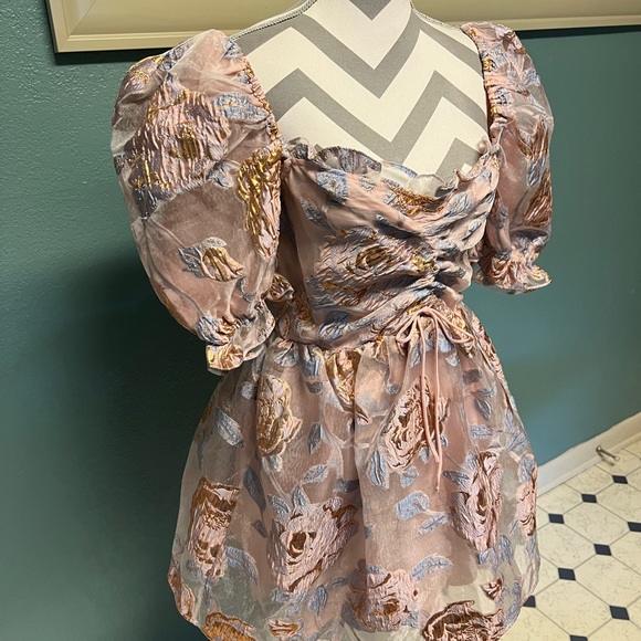 Buddy Love Romantic Puff Sleeve Lolita Style Mini Dress - Picture 8 of 11